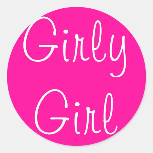 Girly Girl Ronde Sticker (Voorkant)
