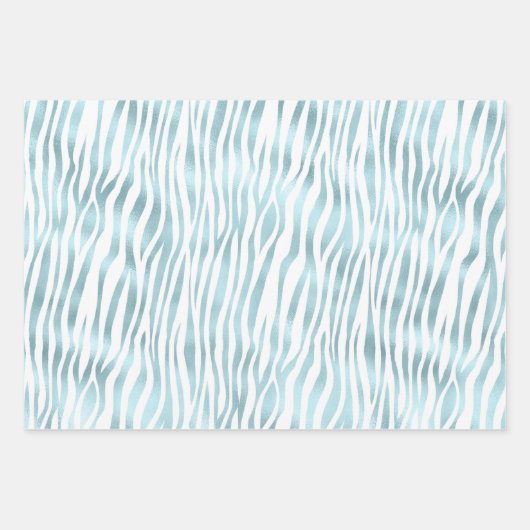 Girly Glam Aqua Blue Animal Print Inpakpapier Vel (Voorkant 2)