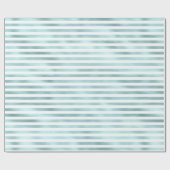 Girly Glam Aqua Mint Stripes Cadeaupapier (Vlak)