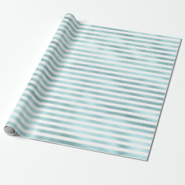 Girly Glam Aqua Mint Stripes Cadeaupapier