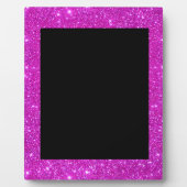 Girly Glam Black met Sparkly Pink Glitter Lijst Fotoplaat (Voorkant)
