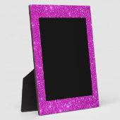 Girly Glam Black met Sparkly Pink Glitter Lijst Fotoplaat (Zijkant)