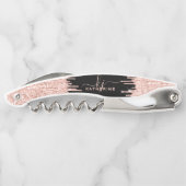 Girly Glam Black Roos Gold Glitter Drivers Monogra Kurkentrekker (Achterkant)