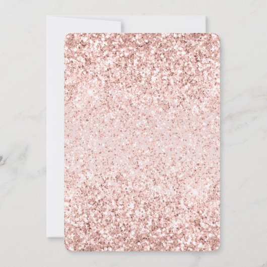 Girly Glam Blush Pink Glitter Sparkle Baby shower Kaart (Achterkant)