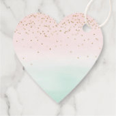 Girly Glam Blush Pink Mint Gold Sparkle Confetti Bedankjes Labels (Achterkant)