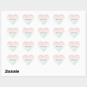 Girly Glam Blush Pink Mint Gold Sparkle Confetti Hart Sticker (Vel)