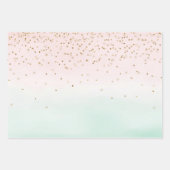Girly Glam Blush Pink Mint Gold Sparkle Confetti Inpakpapier Vel (Voorkant)