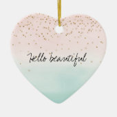 Girly Glam Blush Pink Mint Gold Sparkle Confetti Keramisch Ornament (Voorkant)