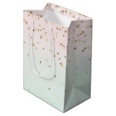 Girly Glam Blush Pink Mint Gold Sparkle Confetti Medium Cadeauzakje (Achterkant Gekanteld)