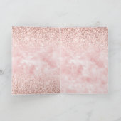 Girly Glam Blush Pink Paars Unicorn Glitter Kaart (Binnen)