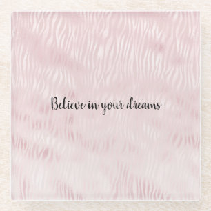 Girly Glam Blush Pink Zebra Print Glazen Onderzetter