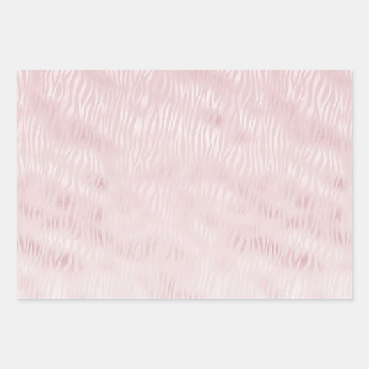 Girly Glam Blush Pink Zebra Print Inpakpapier Vel (Voorkant 2)