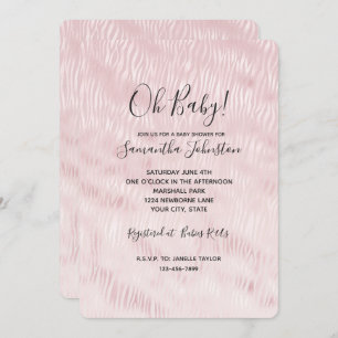 Girly Glam Blush Pink Zebra Print Kaart