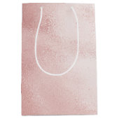 Girly Glam Blush Roze Bruiloftsfeest Medium Cadeauzakje (Voorkant)
