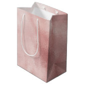 Girly Glam Blush Roze Bruiloftsfeest Medium Cadeauzakje (Achterkant Gekanteld)