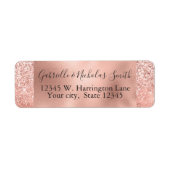 Girly Glam Blush Roze Glitter Glitter Etiket (Voorkant)