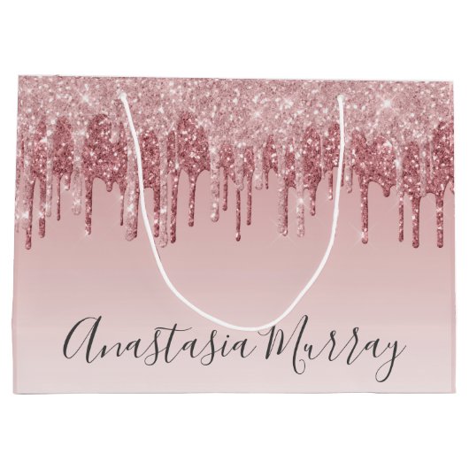 Girly Glam Blush Roze Rose Gold Glitter Drivers Na Groot Cadeauzakje (Achterkant)