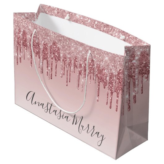 Girly Glam Blush Roze Rose Gold Glitter Drivers Na Groot Cadeauzakje (Achterkant Gekanteld)