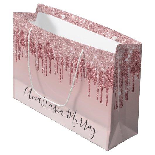 Girly Glam Blush Roze Rose Gold Glitter Drivers Na Groot Cadeauzakje (Voorkant Gekanteld)