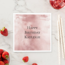 Girly Glam Blush Roze Verjaardag Servet