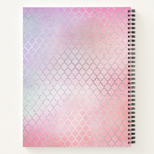 Girly Glam BUCKET LIST Pink Glitter Custom Notitieboek (Achterkant)