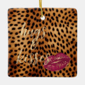 Girly Glam Cheetah Leopard Knuffels & Kisses Lippe Keramisch Ornament (Voorkant)