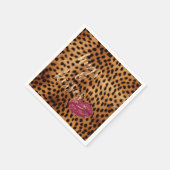 Girly Glam Cheetah Leopard Knuffels & Kisses Lippe Servet (Hoek)