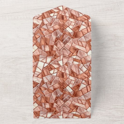 Girly Glam Chic Roos Goud All In One Uitnodiging (Buitenkant)