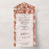 Girly Glam Chic Roos Goud All In One Uitnodiging (Binnen)