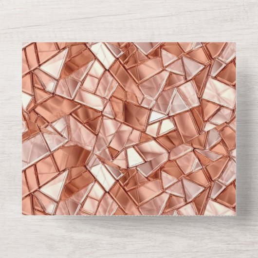 Girly Glam Chic Roos Goud All In One Uitnodiging (Achterkant)