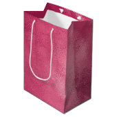 Girly Glam Chic Roze Bruidsmeisje Feest Medium Cadeauzakje (Voorkant Gekanteld)