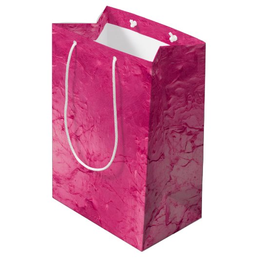 Girly Glam Chic Roze Verf Bruidsmeisje Feest Medium Cadeauzakje (Achterkant Gekanteld)