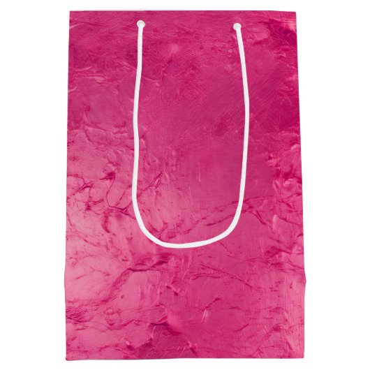 Girly Glam Chic Roze Verf Bruidsmeisjesfeest Medium Cadeauzakje (Achterkant)