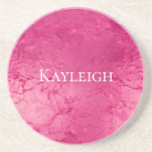 Girly Glam Chic Roze Verjaardag Zandsteen Onderzetter (Voorkant)