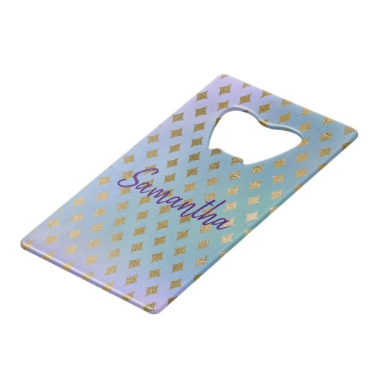 Girly Glam Creditkaart Flessenopener (Voorkant Gekanteld)