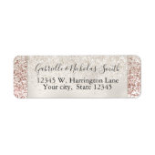 Girly Glam Elegant Roze Wit Glitter Glitter Etiket (Voorkant)