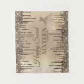 Girly Glam Glitter Drips Spark Sweet 16 Birthday Wandkleed (Voorkant)