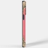 Girly Glam Glittery Pink & Golden Monogram Case-Mate iPhone Case (Achterkant / Rechts)
