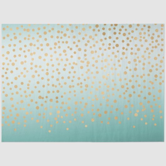 Girly Glam Gold Confetti Mint Ombre Baby shower Tissuepapier (Voorkant)