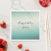 Girly Glam Gold Confetti Mint Ombre Servet (Insitu)