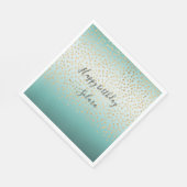 Girly Glam Gold Confetti Mint Ombre Servet (Hoek)