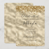 Girly Glam Gold Glitter Sparkle Confetti Kaart (Voorkant / Achterkant)