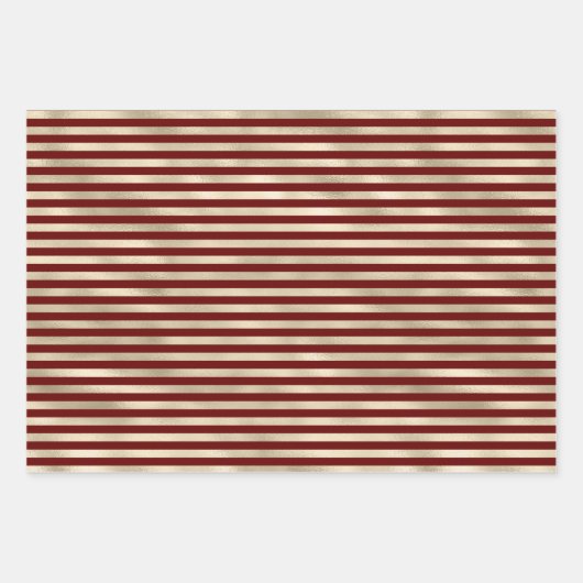 Girly Glam Gold Glitz Stripes Inpakpapier Vel (Voorkant 3)