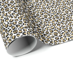 Girly Glam Gold Leopard Print Cadeaupapier
