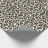 Girly Glam Gold Leopard Print Cadeaupapier (Hoek)