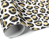 Girly Glam Gold Leopard Print Cadeaupapier (Rol Hoek)