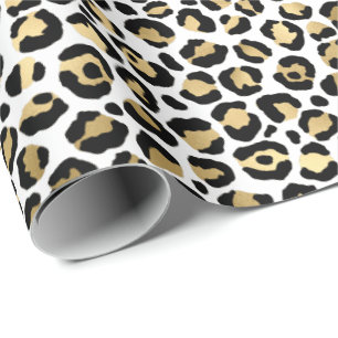 Girly Glam Gold Leopard Print  Cadeaupapier