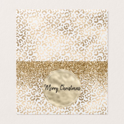 Girly Glam Gold Leopard Print Glitter Sparkle Kaart (Buitenkant ongevouwen)