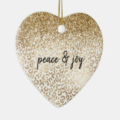 Girly Glam Gold Leopard Print Glitter Sparkle Keramisch Ornament (Rechts)