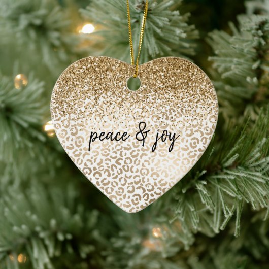 Girly Glam Gold Leopard Print Glitter Sparkle Keramisch Ornament (Boom)